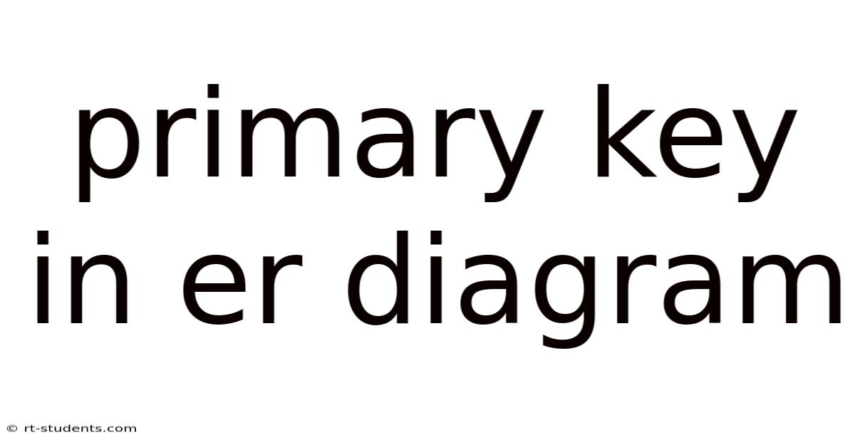 Primary Key In Er Diagram
