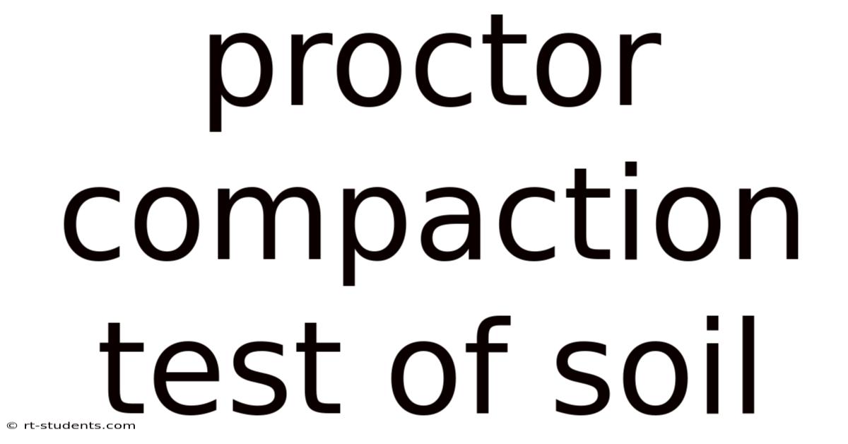 Proctor Compaction Test Of Soil