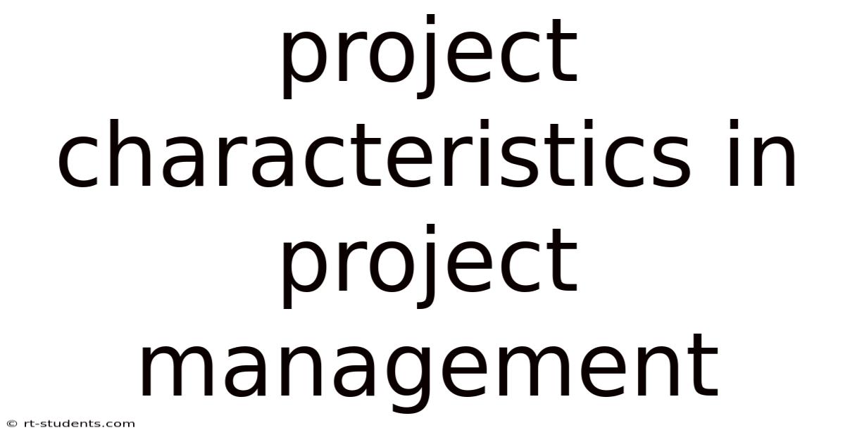 Project Characteristics In Project Management