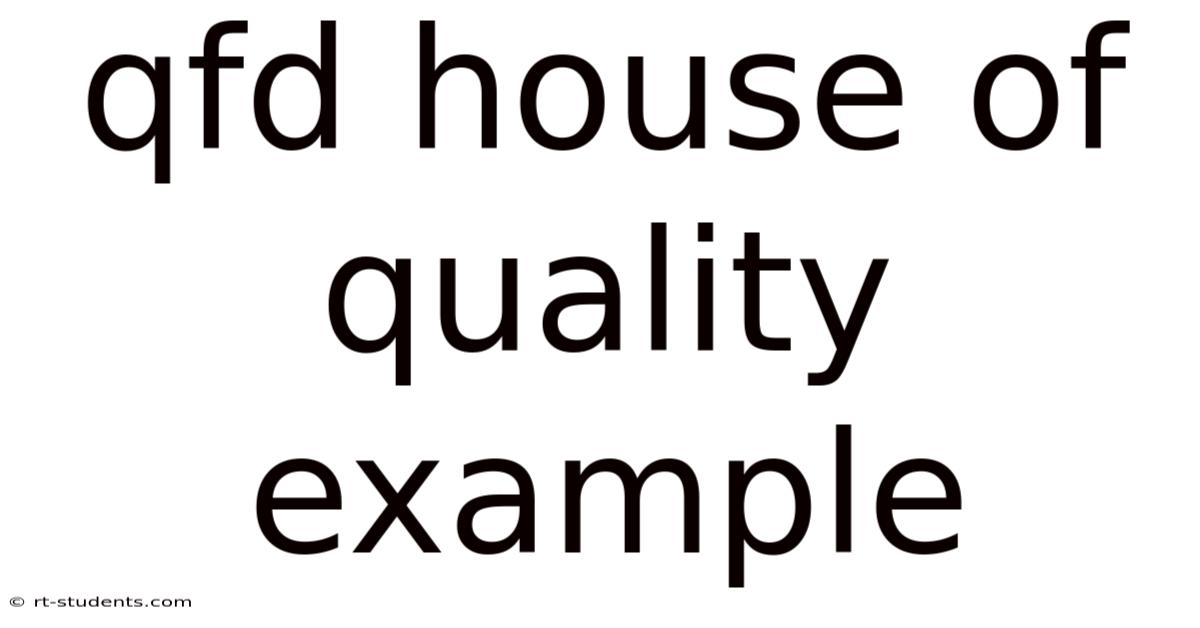 Qfd House Of Quality Example