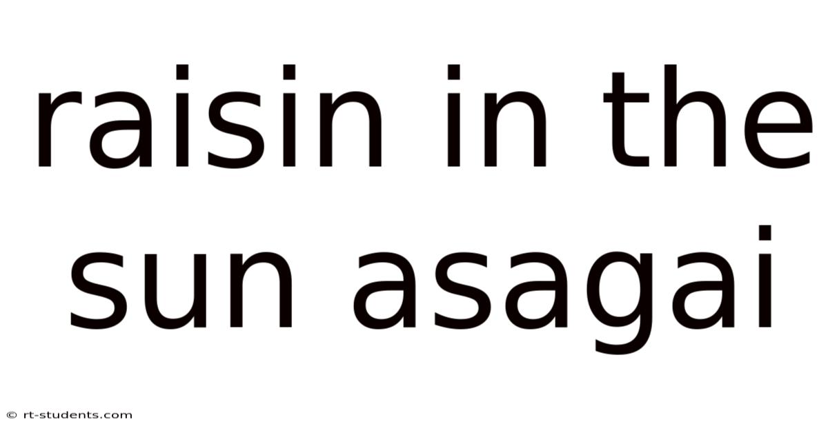 Raisin In The Sun Asagai