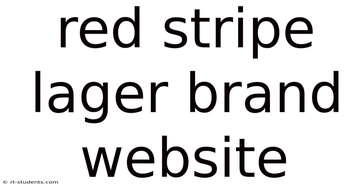 Red Stripe Lager Brand Website