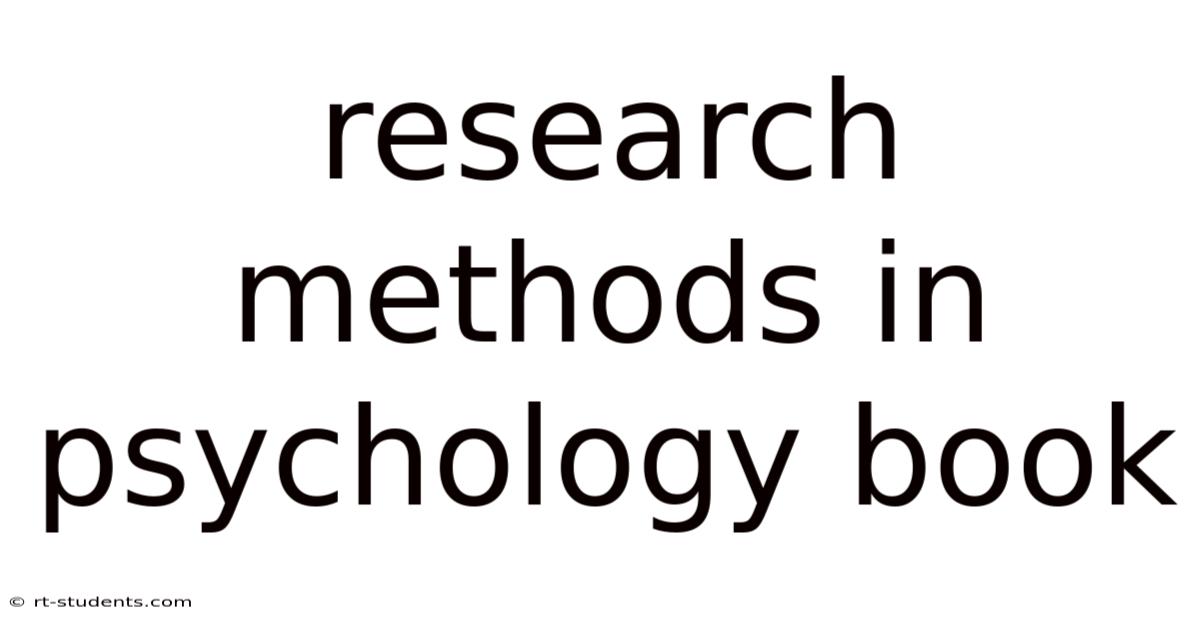 Research Methods In Psychology Book