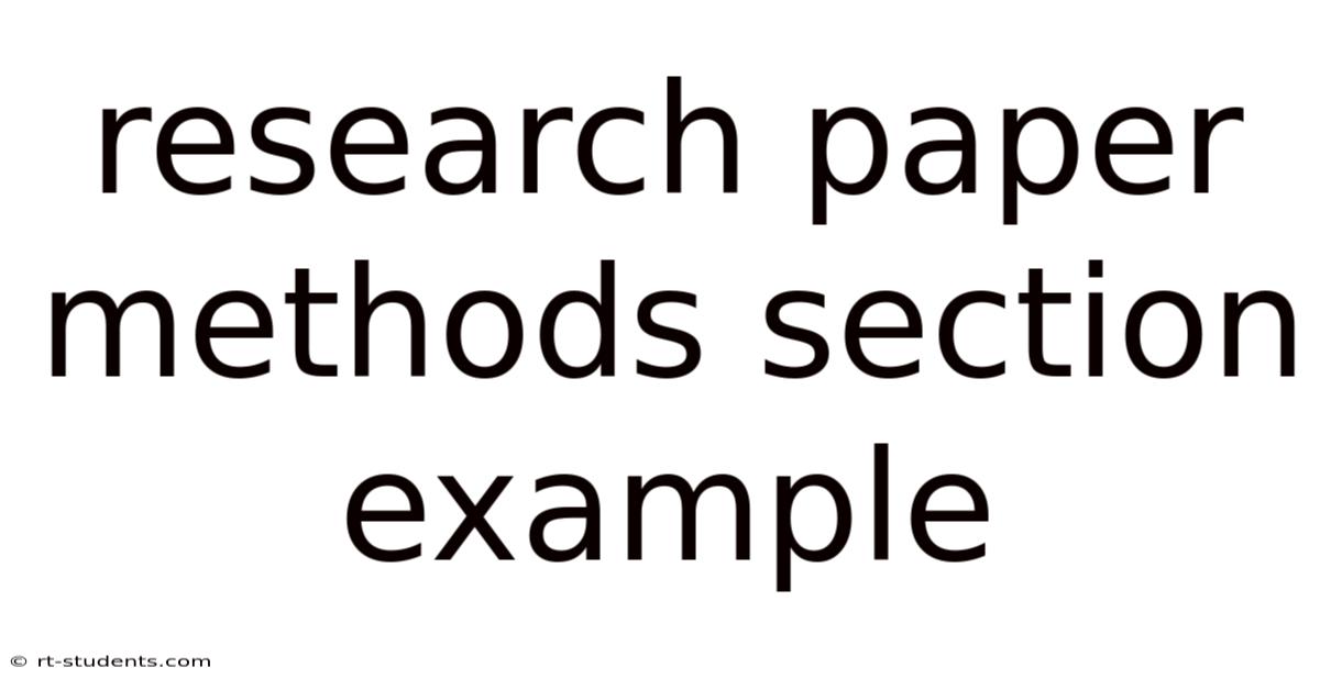 Research Paper Methods Section Example
