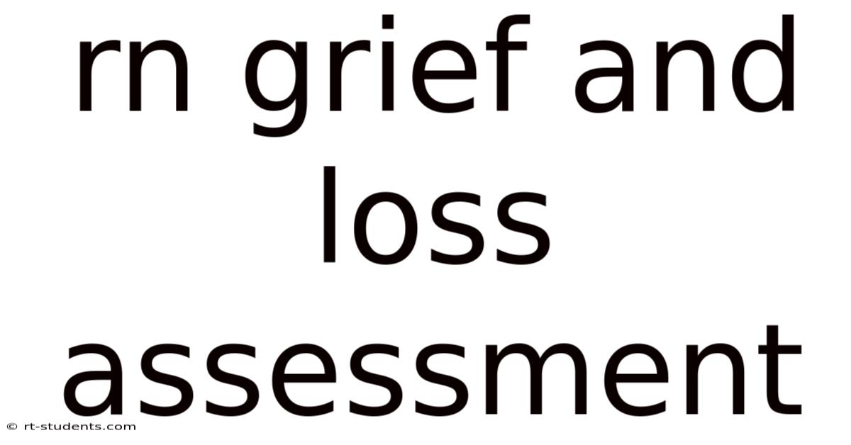 Rn Grief And Loss Assessment