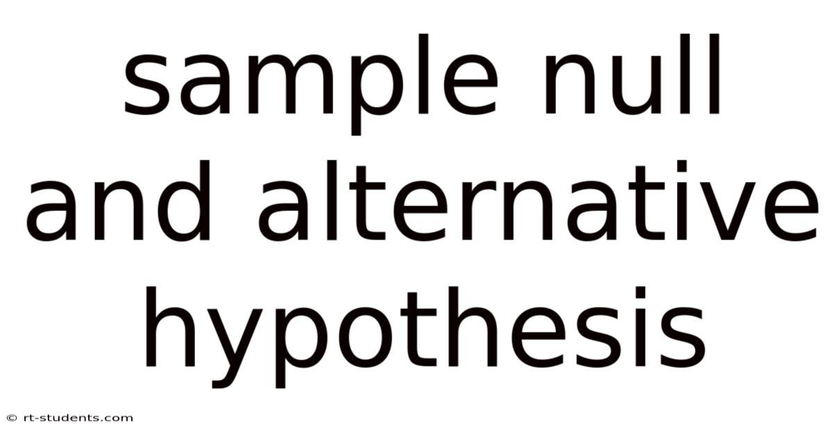 Sample Null And Alternative Hypothesis
