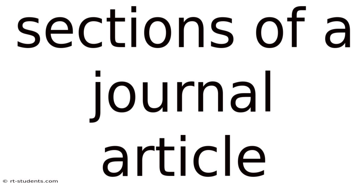 Sections Of A Journal Article