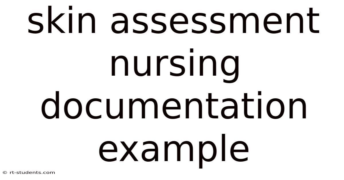 Skin Assessment Nursing Documentation Example