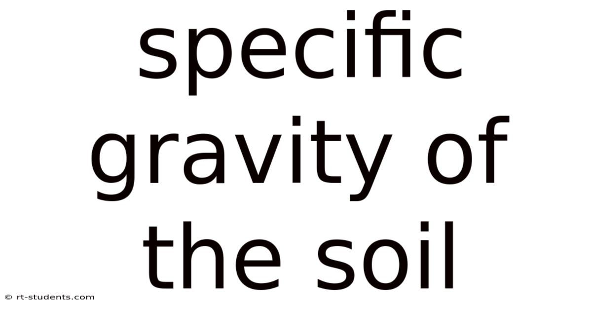 Specific Gravity Of The Soil