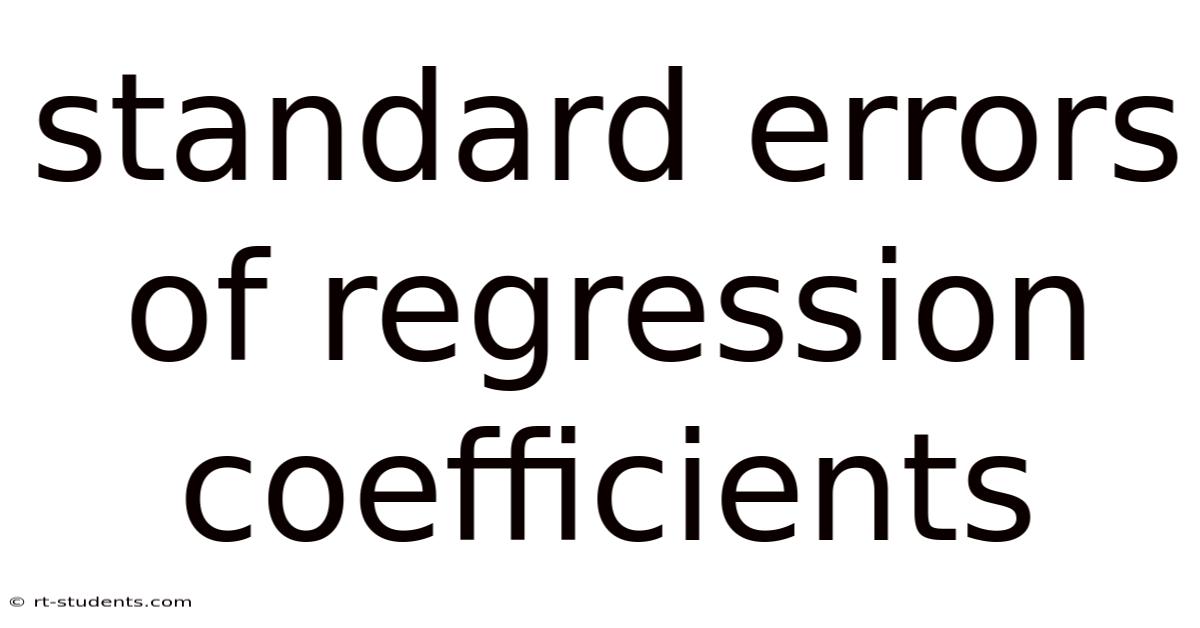 Standard Errors Of Regression Coefficients