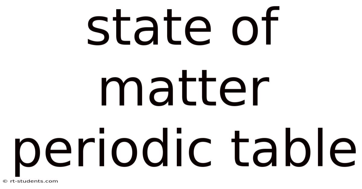 State Of Matter Periodic Table