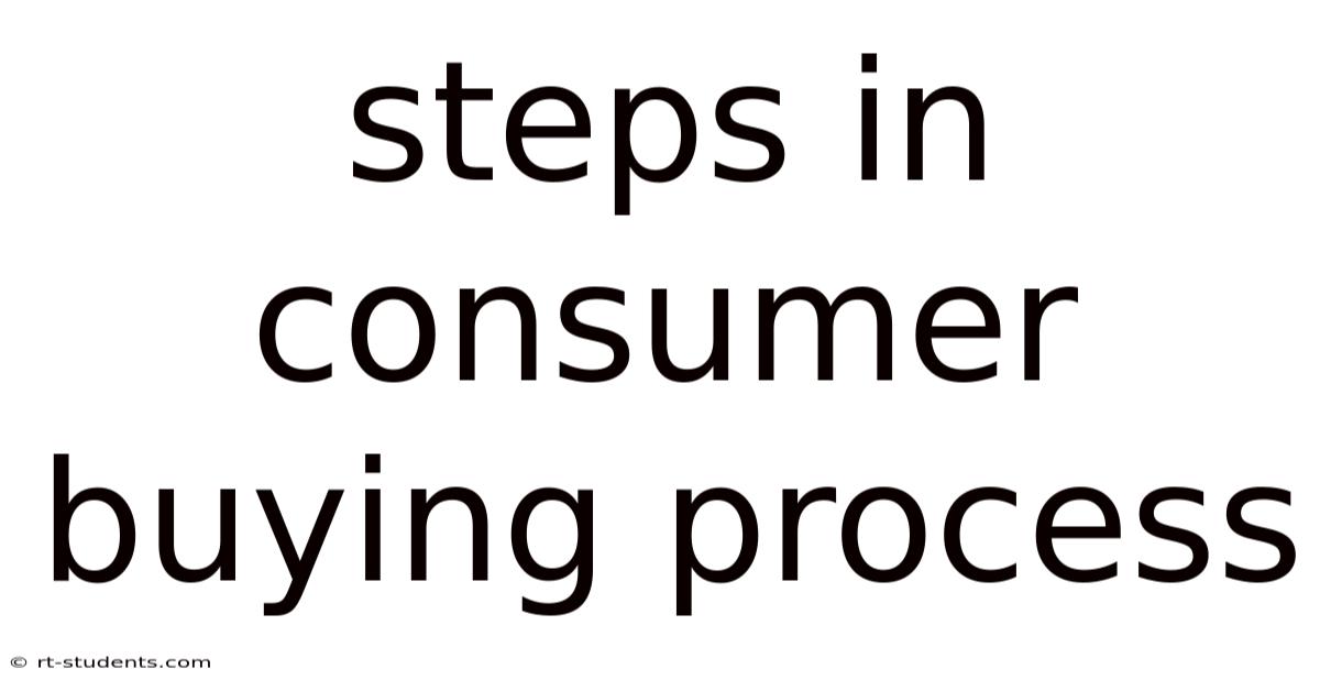 Steps In Consumer Buying Process