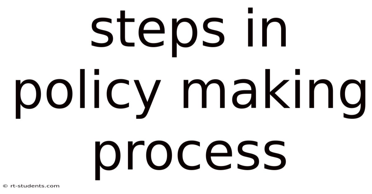 Steps In Policy Making Process