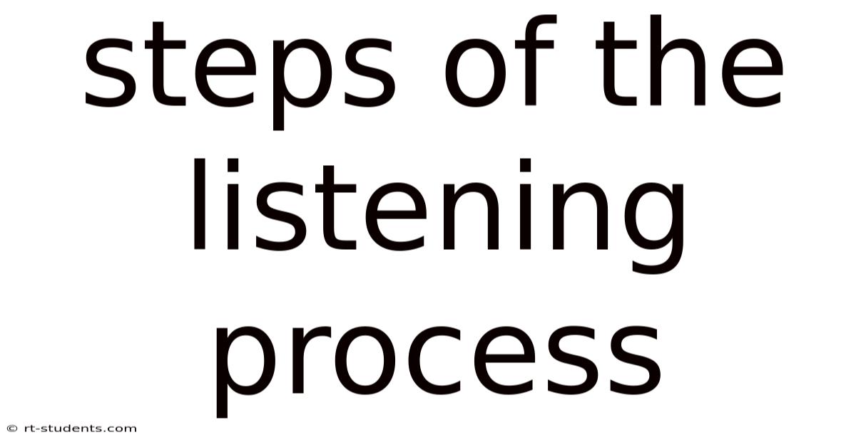 Steps Of The Listening Process