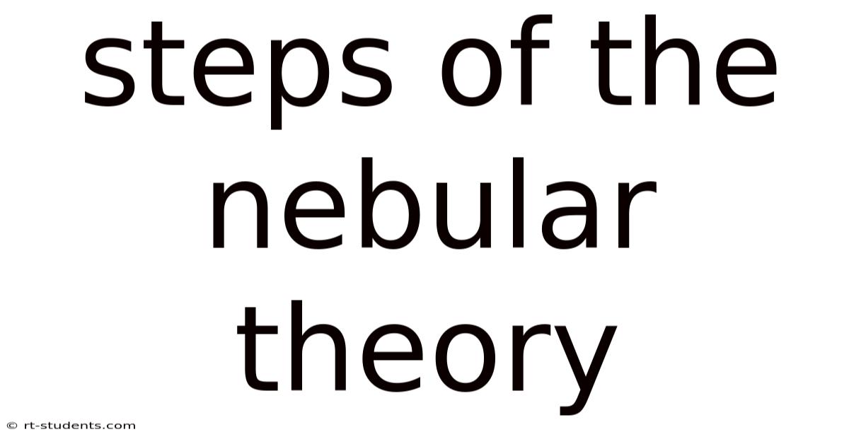 Steps Of The Nebular Theory