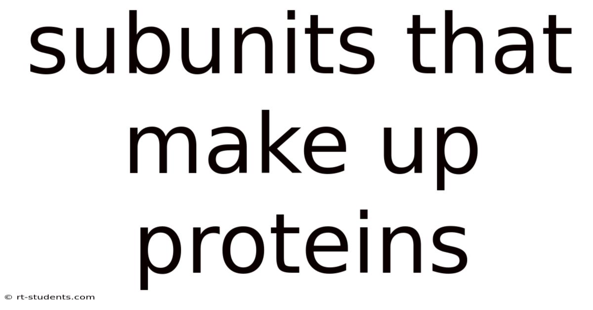 Subunits That Make Up Proteins