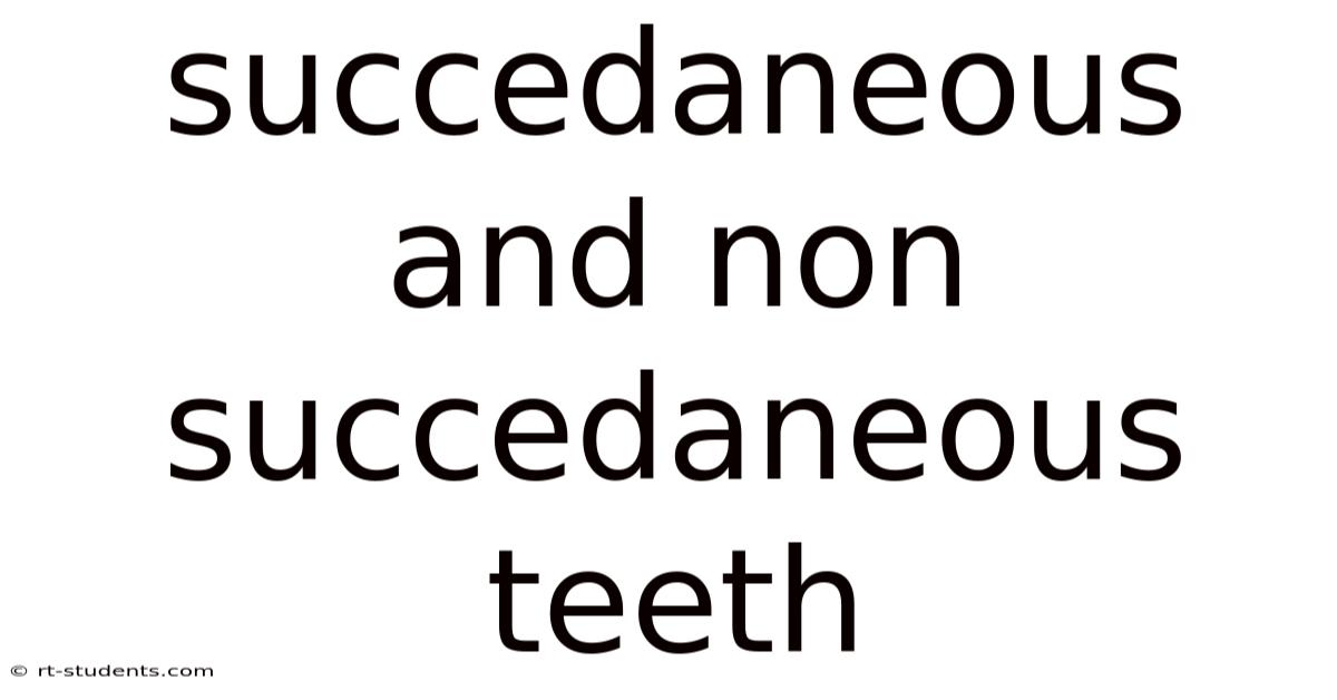 Succedaneous And Non Succedaneous Teeth