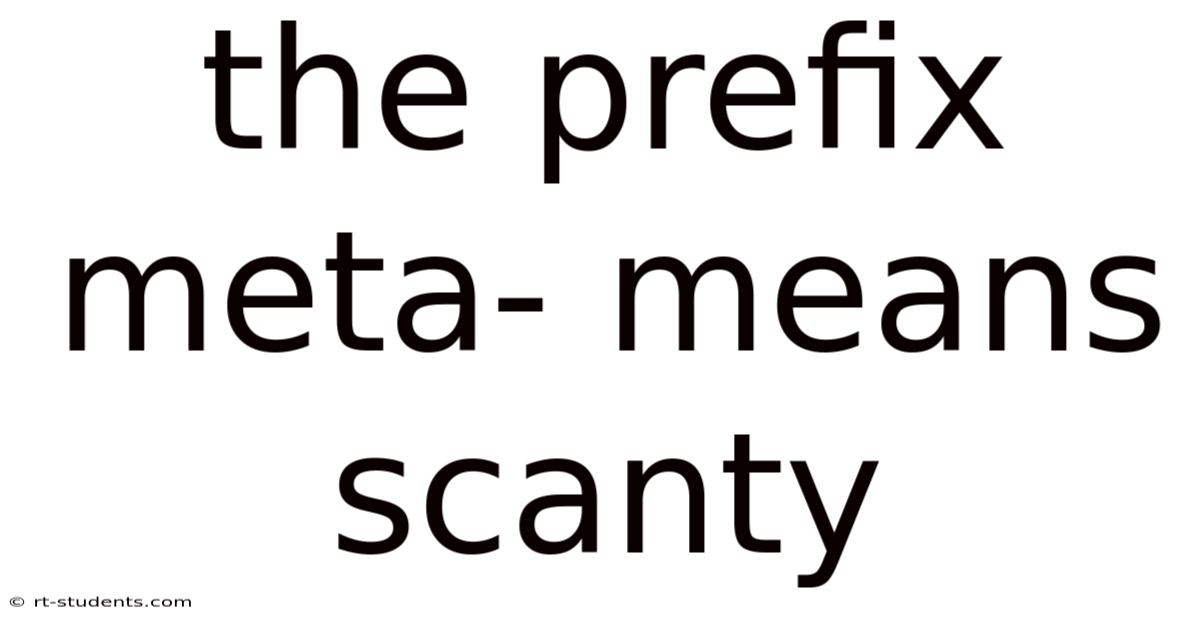 The Prefix Meta- Means Scanty
