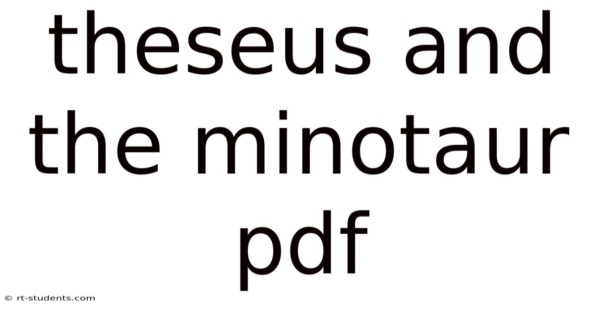 Theseus And The Minotaur Pdf