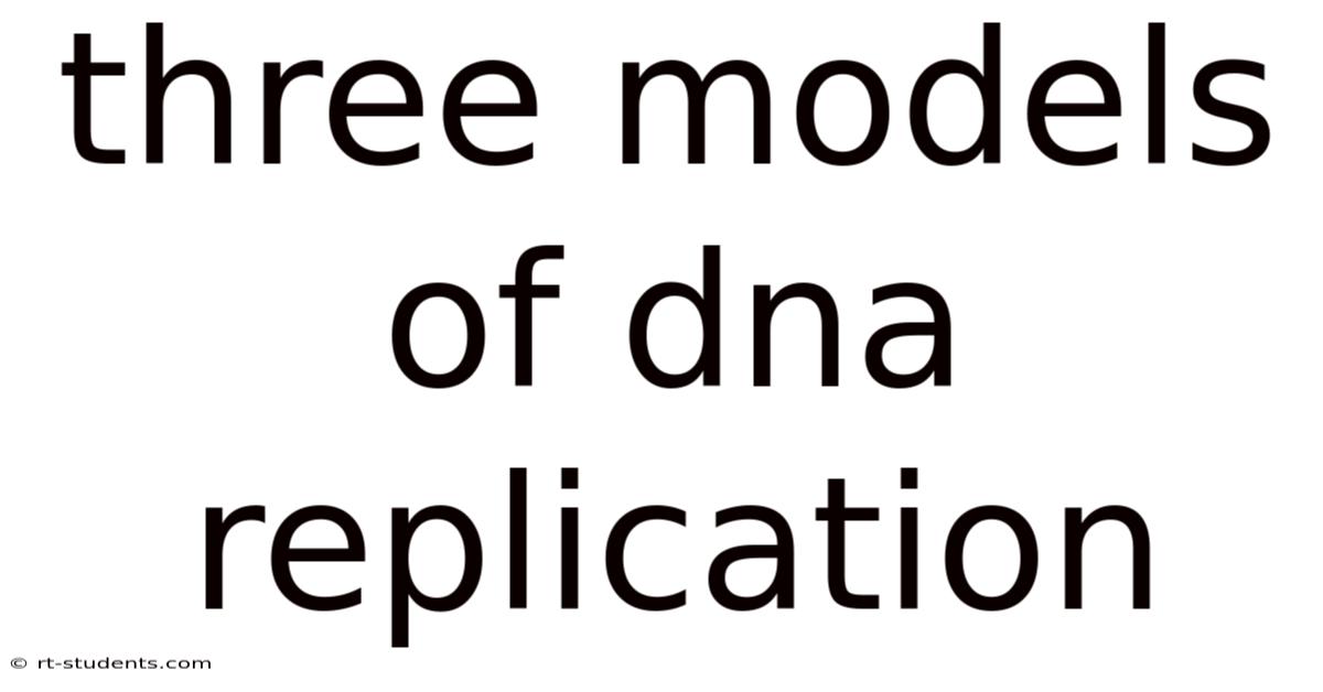 Three Models Of Dna Replication