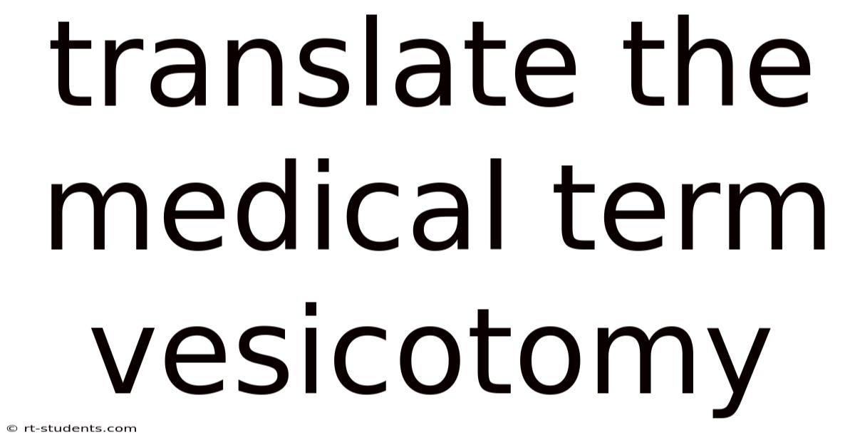 Translate The Medical Term Vesicotomy