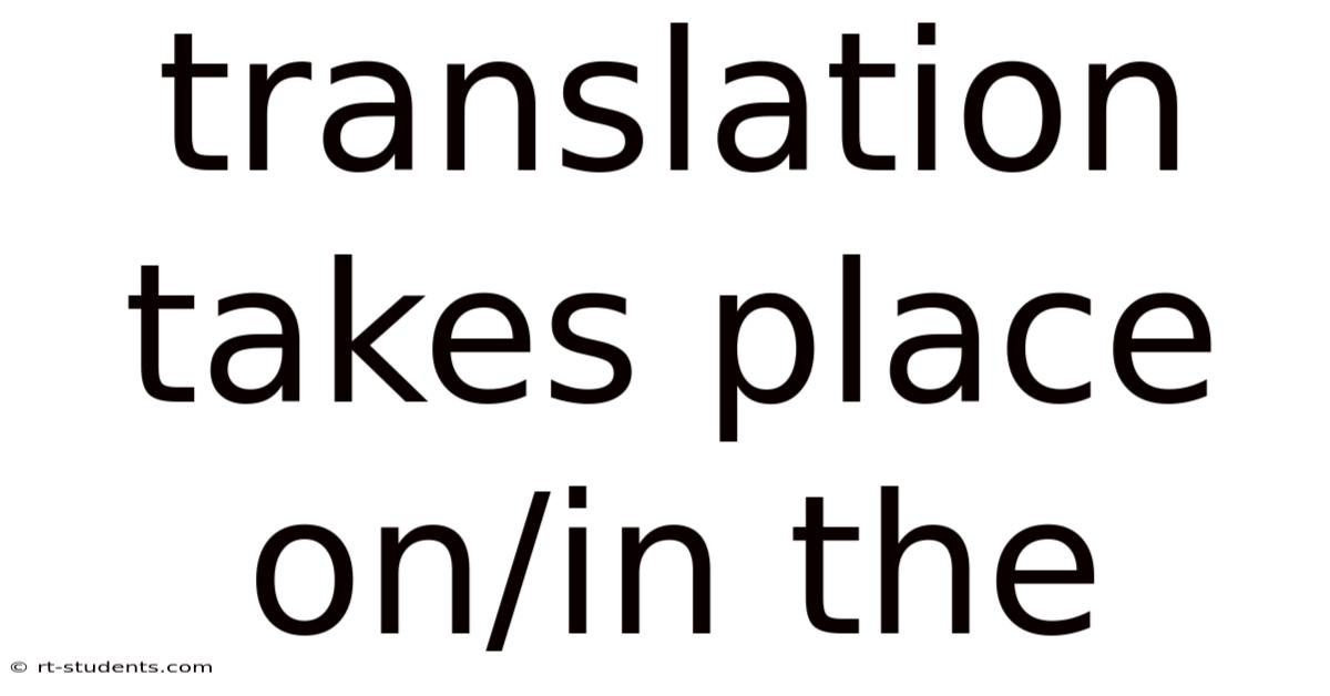 Translation Takes Place On/in The