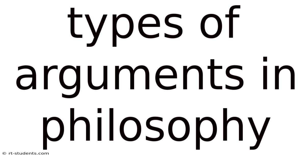 Types Of Arguments In Philosophy