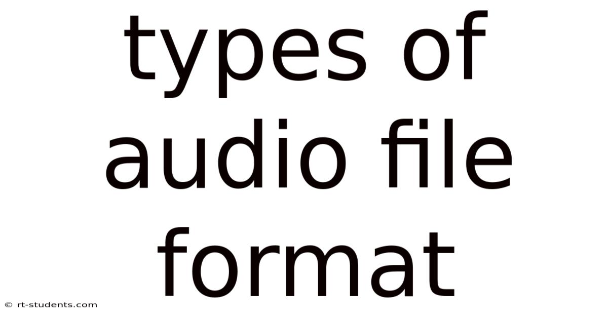 Types Of Audio File Format