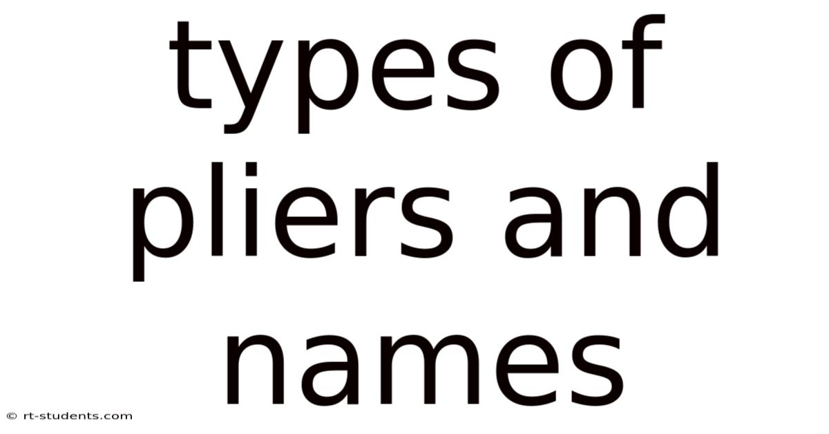 Types Of Pliers And Names