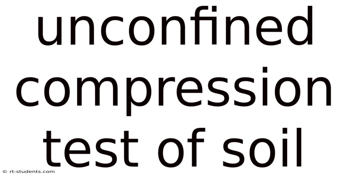 Unconfined Compression Test Of Soil