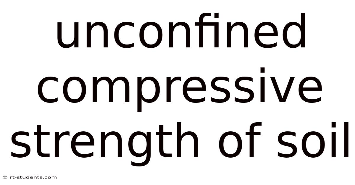 Unconfined Compressive Strength Of Soil