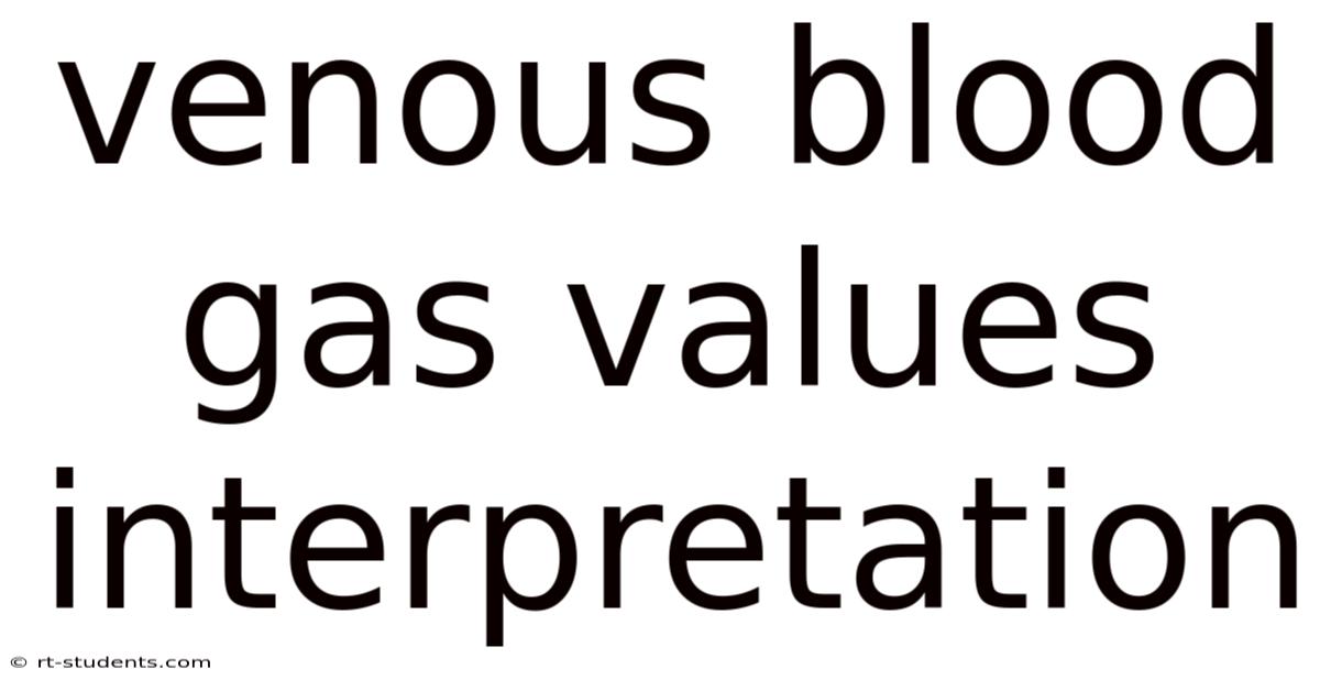Venous Blood Gas Values Interpretation