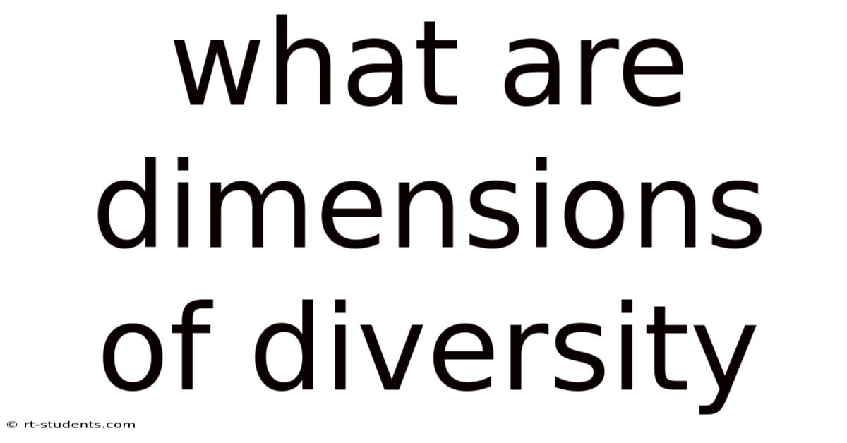 What Are Dimensions Of Diversity