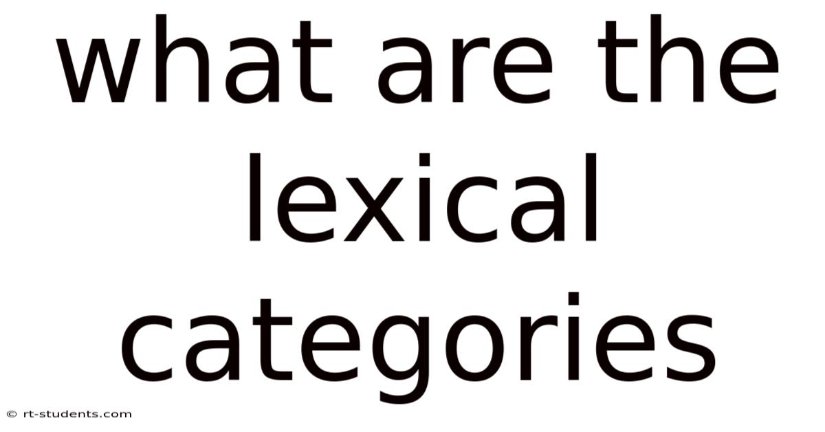 What Are The Lexical Categories