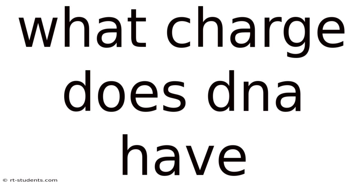 What Charge Does Dna Have