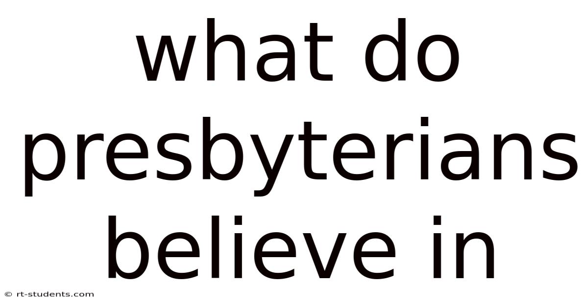 What Do Presbyterians Believe In