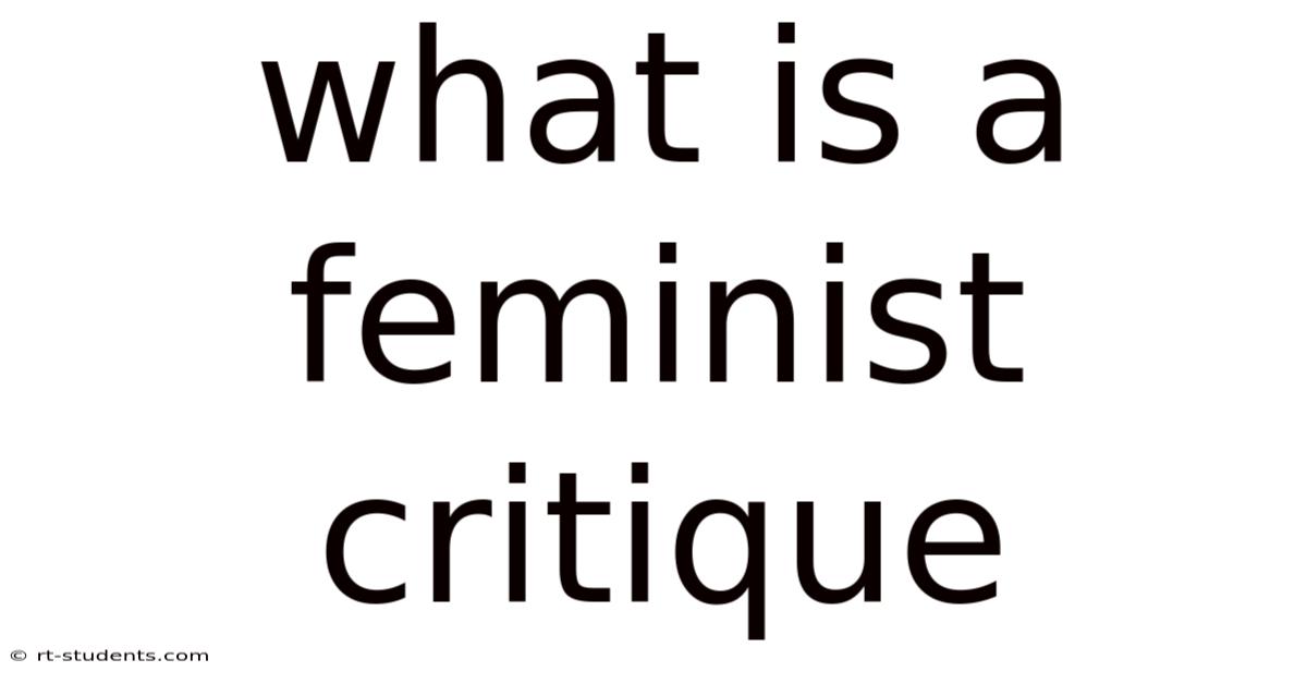 What Is A Feminist Critique