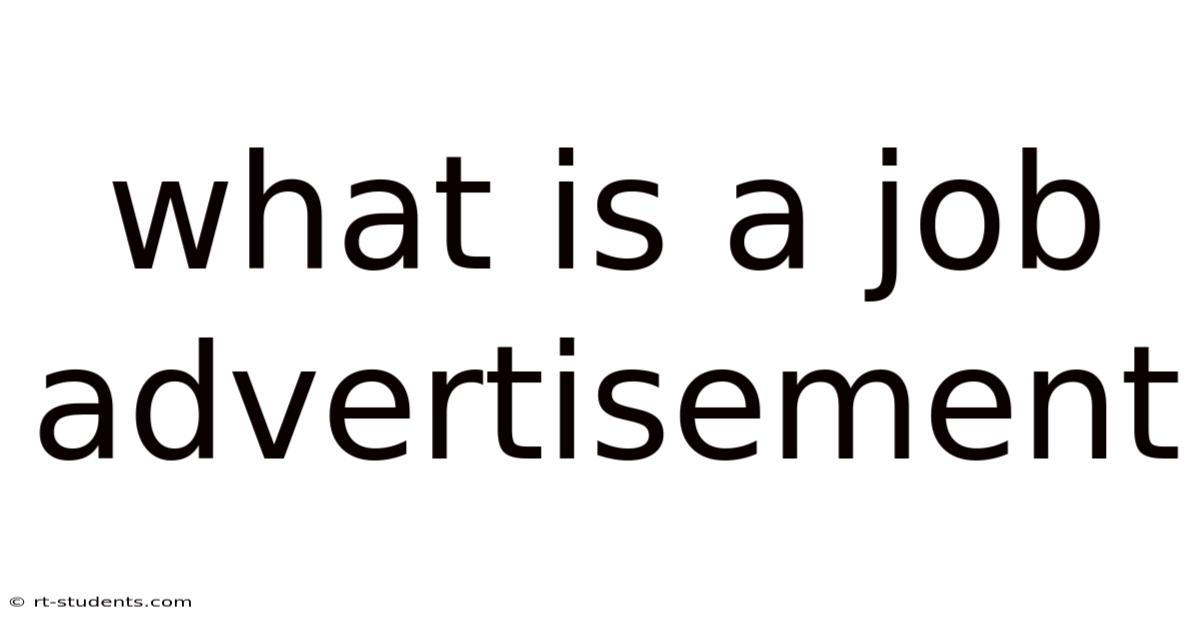 What Is A Job Advertisement