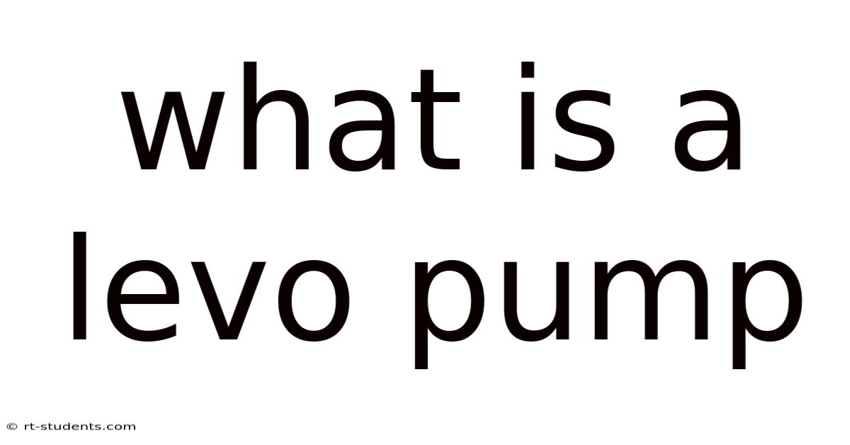 What Is A Levo Pump