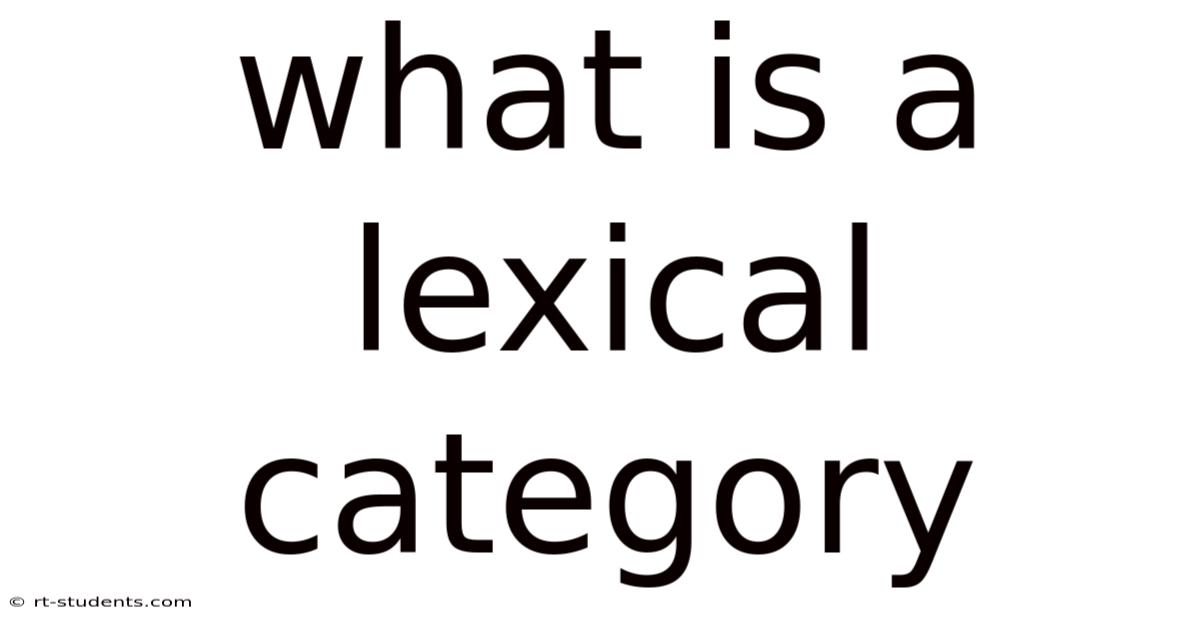 What Is A Lexical Category