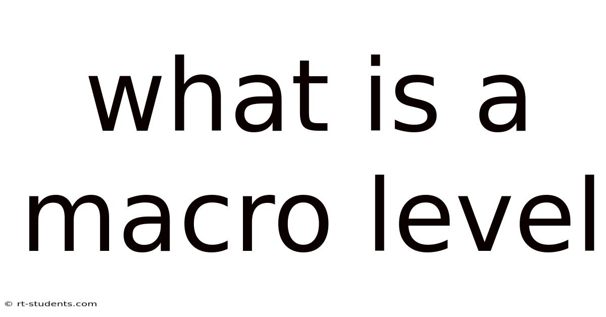 What Is A Macro Level