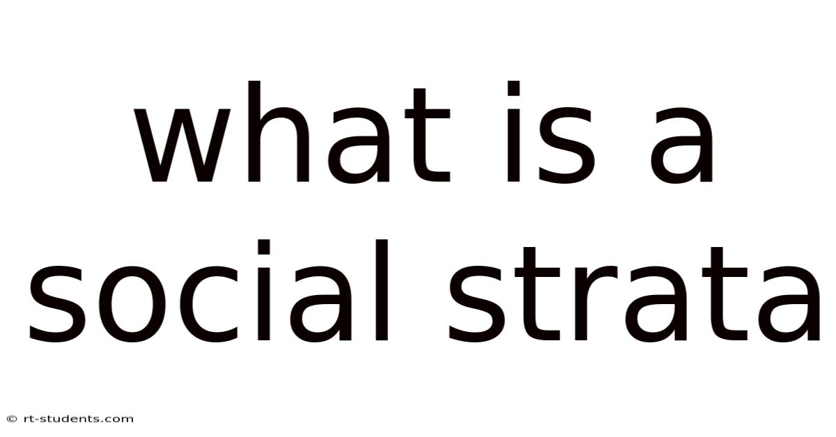 What Is A Social Strata