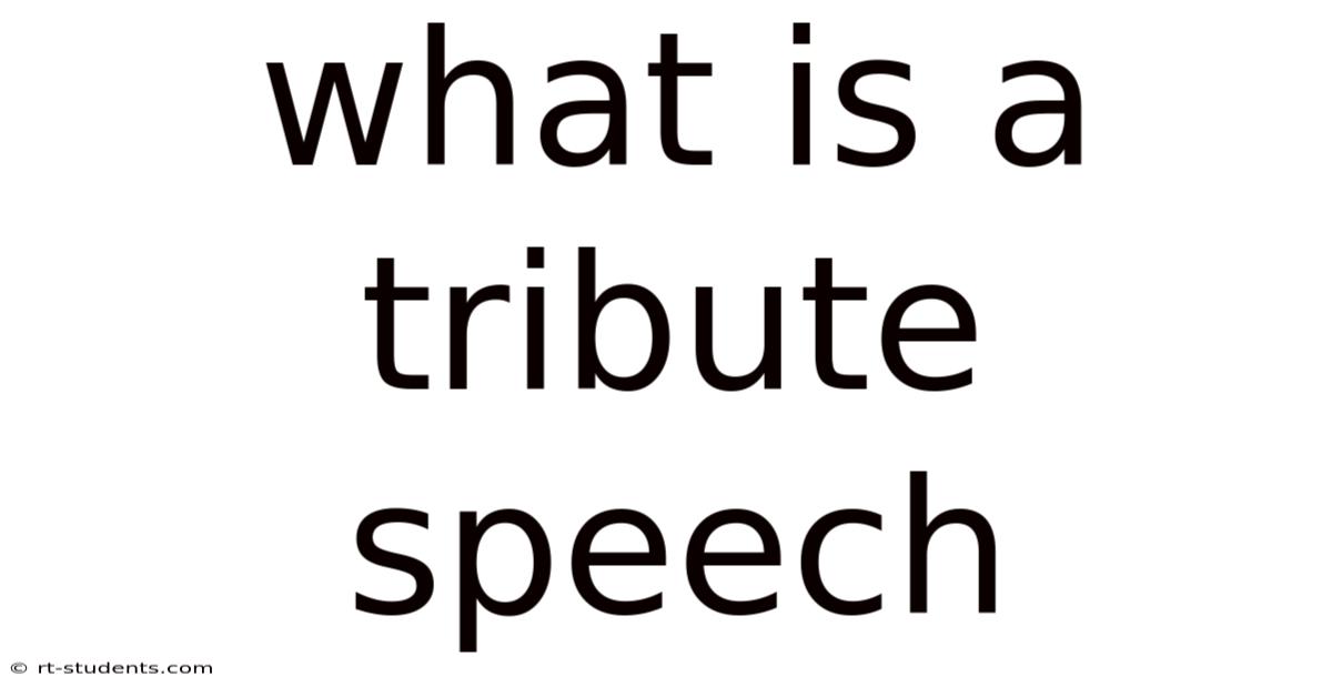 What Is A Tribute Speech