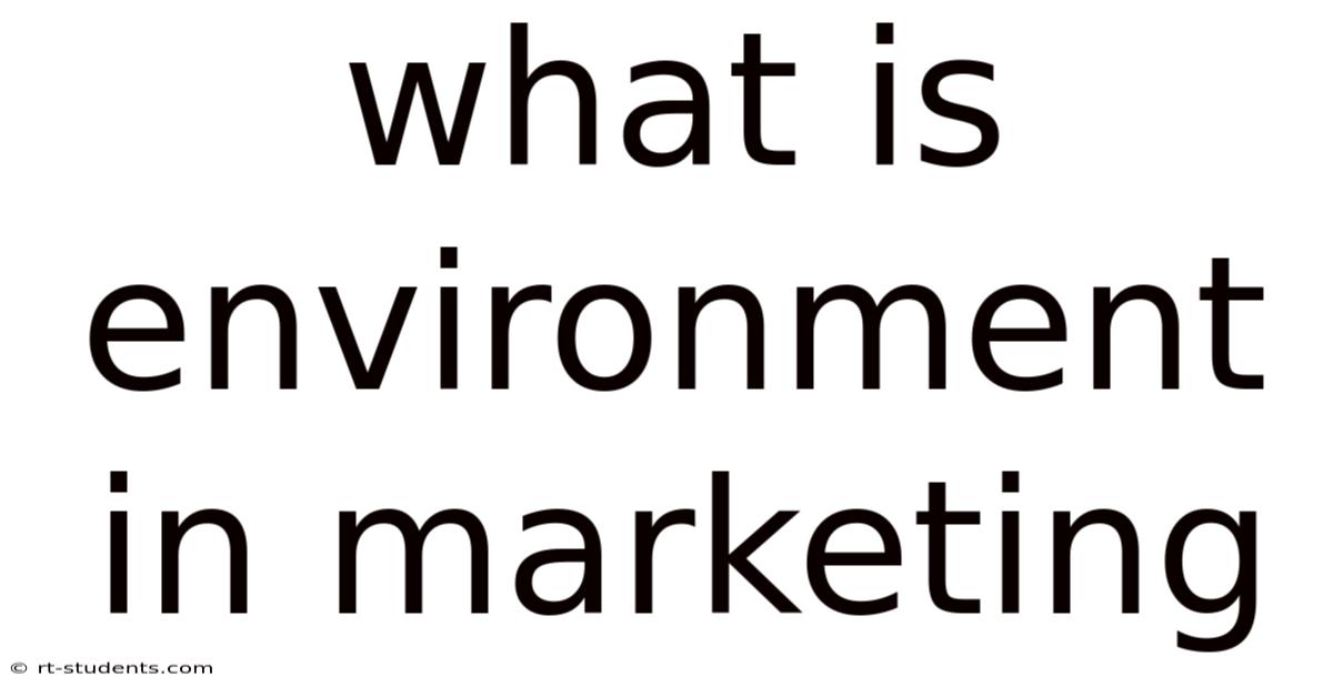 What Is Environment In Marketing