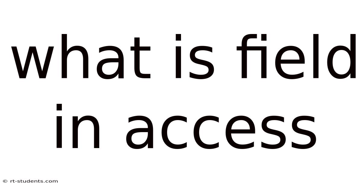 What Is Field In Access
