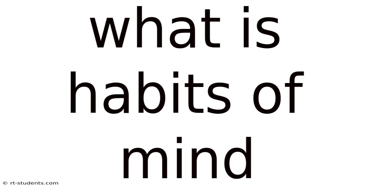What Is Habits Of Mind
