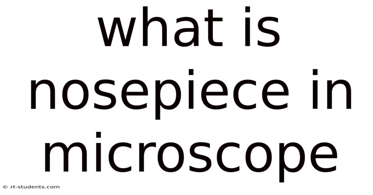What Is Nosepiece In Microscope
