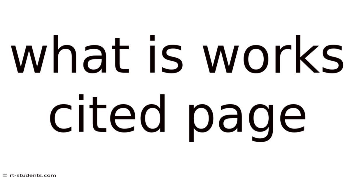 What Is Works Cited Page