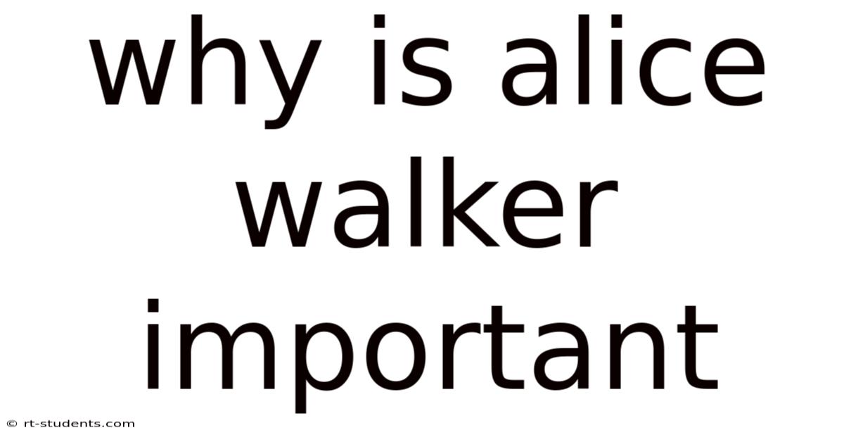 Why Is Alice Walker Important