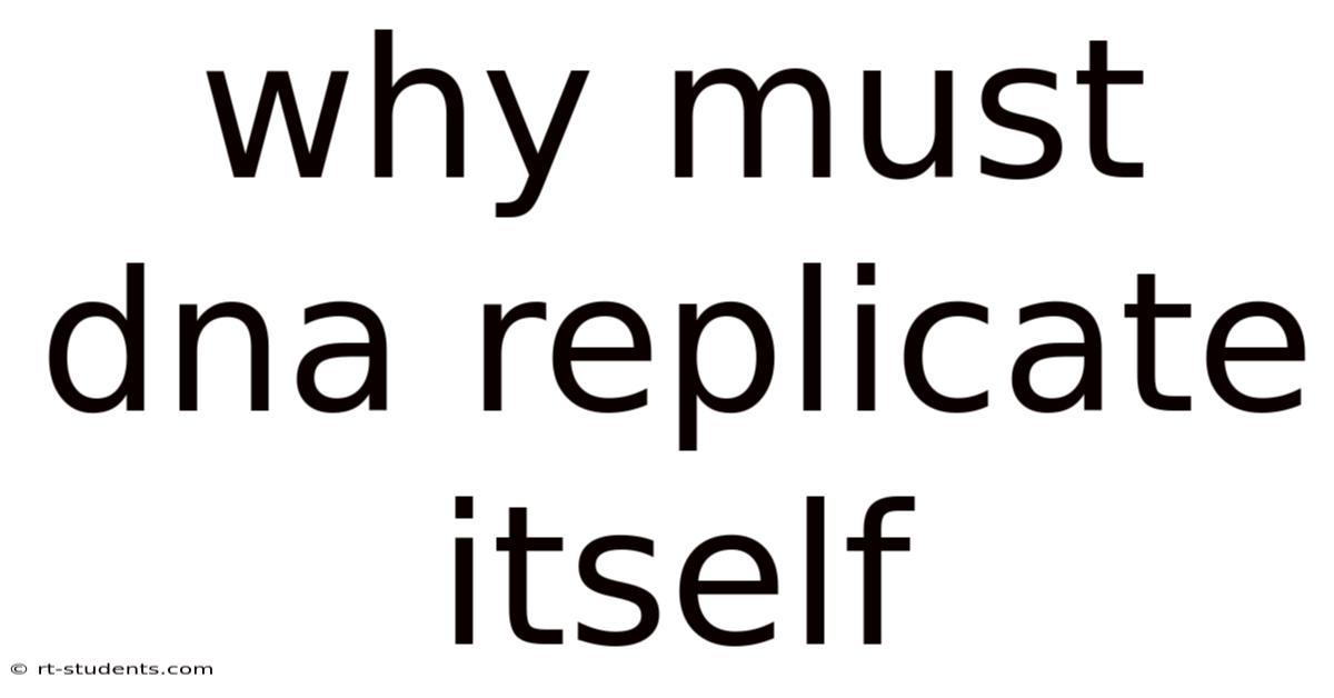Why Must Dna Replicate Itself